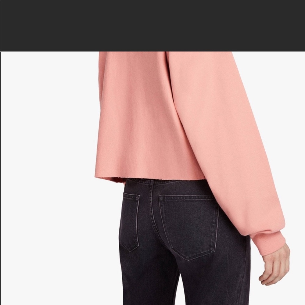 All Saints Navarre Cropped Sweatshirt. Apricot. Size Medium. - Picture 3 of 11